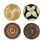 Surreal motifs coat button set